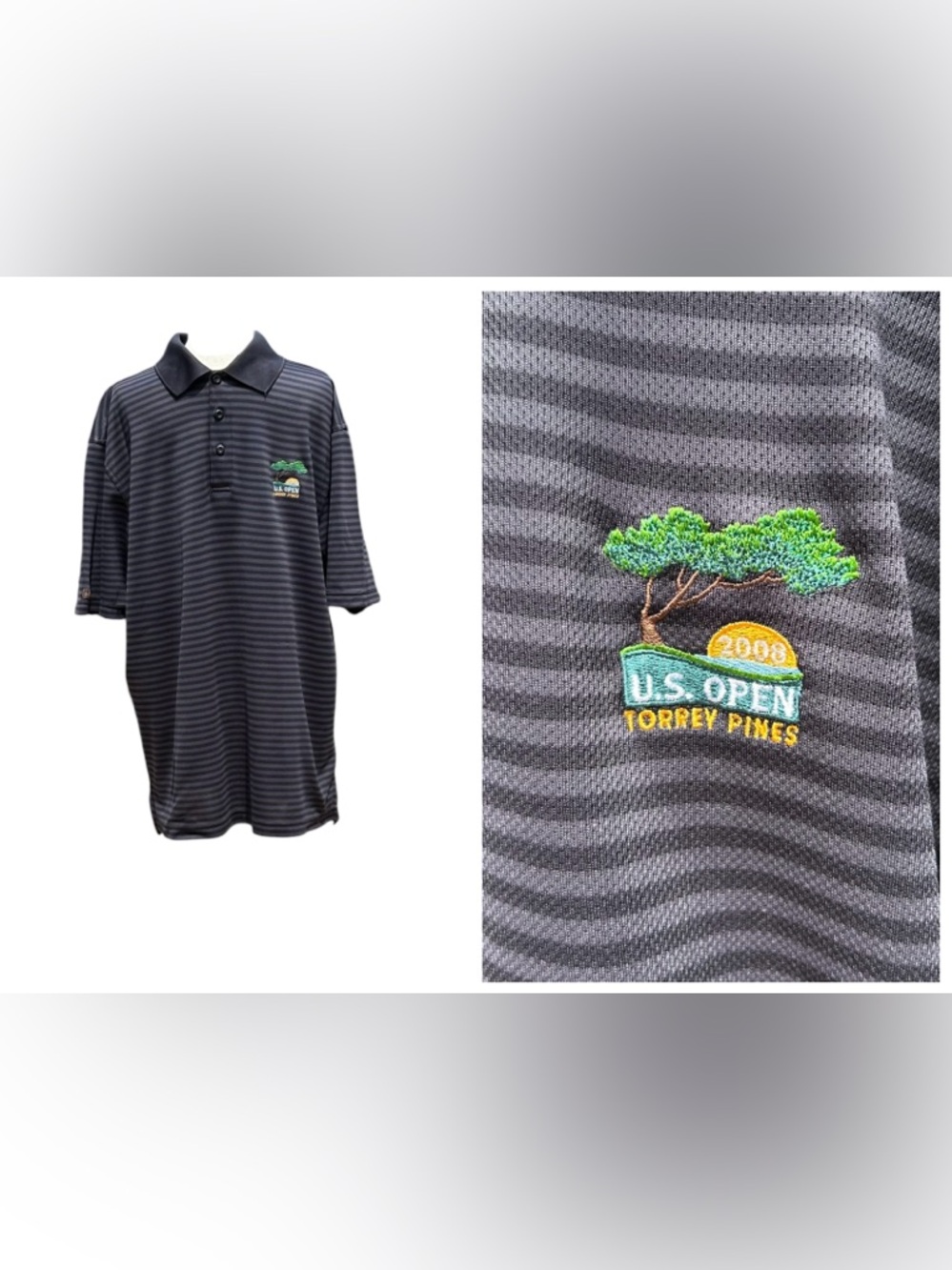 US Open Polo Golf Shirt Torrey Pines 2008 Grey